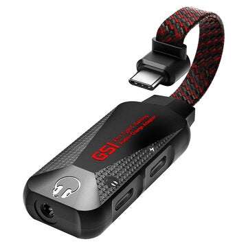 PLEXTONE GS1 3 in 1 Sound Card Type-C to 3.5mm Adapter 27W Fast Charging Hi-Res Au... (COLOR: BLACK)