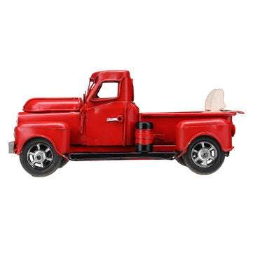Old Red Metal Truck Vehicle Car Model Kids Christmas Gifts Toys Table Top