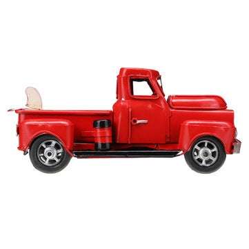 Old Red Metal Truck Vehicle Car Model Kids Christmas Gifts Toys Table Top