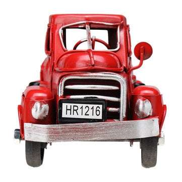 Old Red Metal Truck Vehicle Car Model Kids Christmas Gifts Toys Table Top