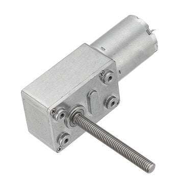 Machifit 2Pcs JGY370 50mm-M6 Screw Worm Gear Motor DC 12V 18RPM And 23RPM Self-locking Reduction Gea