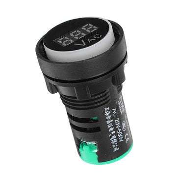 Machifit 22mm Digital AC Voltmeter AC 50-500V Voltage Meter Gauge Digital Display Indicator Green