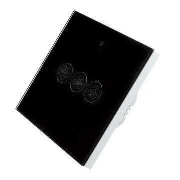 MoesHouse Black WiFi+RF433 Smart EU Ceiling Fan Switch Smart Life/Tuya App 2/3 Way Control Wireless