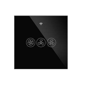 MoesHouse Black WiFi+RF433 Smart EU Ceiling Fan Switch Smart Life/Tuya App 2/3 Way Control Wireless
