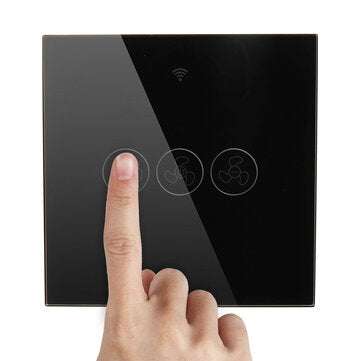 MoesHouse Black WiFi+RF433 Smart EU Ceiling Fan Switch Smart Life/Tuya App 2/3 Way Control Wireless