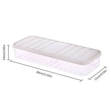 Plastic Transparent Single-Layer Sealed Box Food Refrigerator Storage Rack... (COLOR & SIZE: WHITEM)