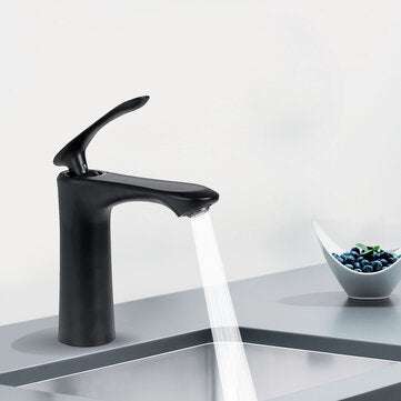 Matte Black Bathroom Sink Faucet Basin Cold/Hot Mixer Tap Single Handle