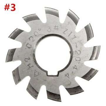 Module 2 Diameter 22mm 20degree #1-8 HSS Involute Gear Milling Cutter (SIZE: #3)