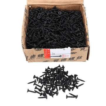 Suleve M3.5CP2 1000Pcs M3.5 20mm Corss Black Recessed Flat Head Self Tapping Ash Phosphorus Drywall