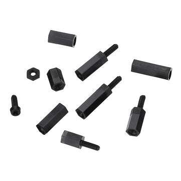 Suleve M2NH4 M2 Nylon Screw Black Hex Screw Nut Nylon PCB Standoff Assortment Kit 300Pcs