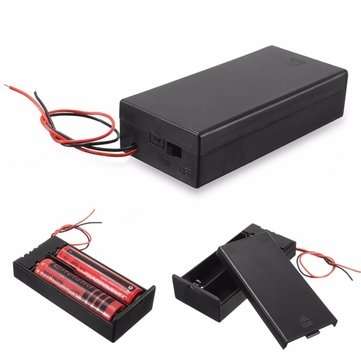 Plastic Battery Holder Storage Box Case Container ON/OFF Switch For 2x18650 Batteries 3.7V