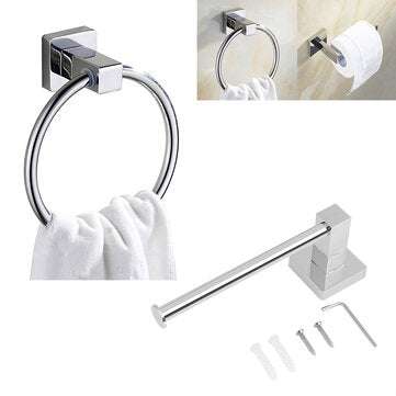 Stainless Steel Wall Mounted Toilet Paper Tissue Holder Self Bathroom Towel Rack