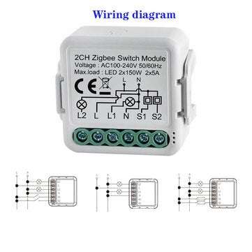 Tuya ZB Two Way Smart Switch Module 110-240V Control Light Switch Controller Automation Module Relay