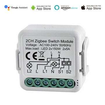 Tuya ZB Two Way Smart Switch Module 110-240V Control Light Switch Controller Automation Module Relay