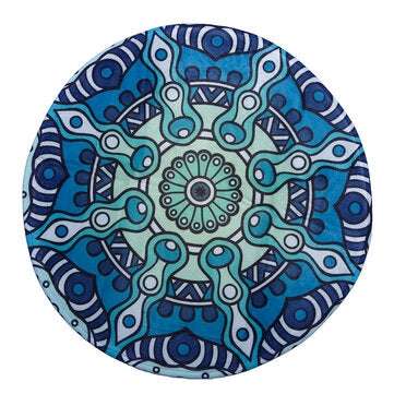 Round Style Decoration Fluffy Rugs Shaggy Carpet Floor Mat (COLOR.: BLUE)
