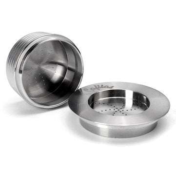 Stainless Steel Refillable Coffee Capsule Cup Reusable Coffee Pods w/ Pods Holder Spoon Brush for La