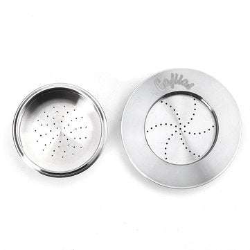 Stainless Steel Refillable Coffee Capsule Cup Reusable Coffee Pods w/ Pods Holder Spoon Brush for La