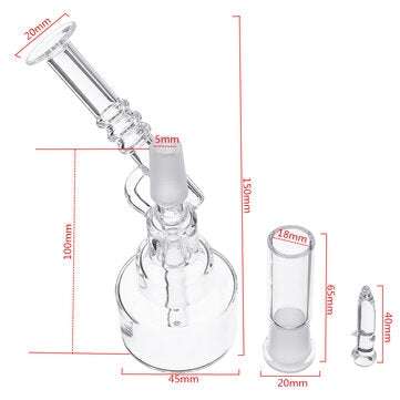 Transparent H ookah Clear Shisha Water Pipe Glass T obacco Dab Rigs For Dry Herb Waxes Oil