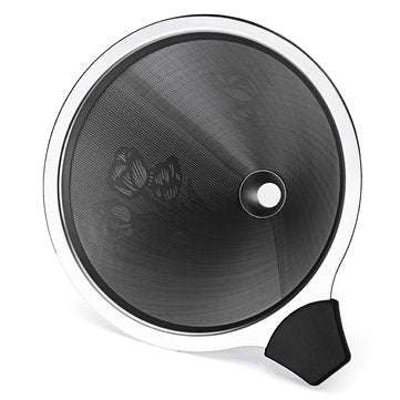 Stainless Steel Pour Over Coffee Dripper Flower Pattern Paperless Reusable Double Mesh Cone Filter