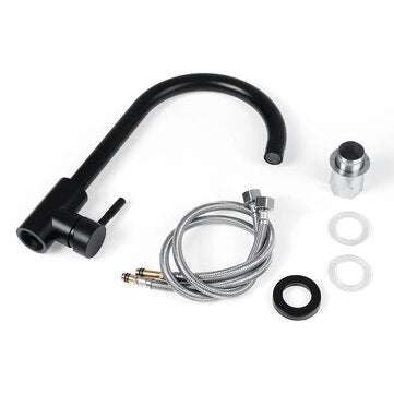Stainless Steel Kitchen Sink Faucet Mixed 360 Rotation Hot and Cold Water Faucet With 2 Hose