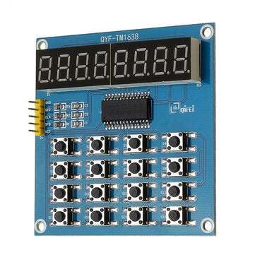 TM1638 3-Wire 16 Keys 8 Bits Keyboard Buttons Display Module Digital Tube Board Scan And Key LED