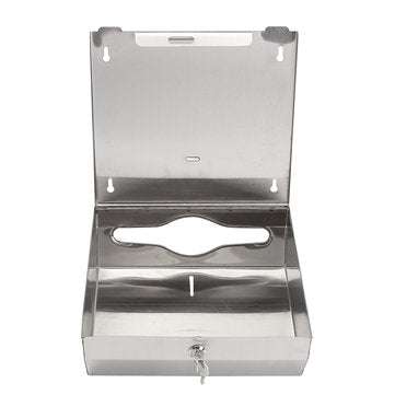 Stainless Steel Compact Hand Towel Paper Shelf Holder Dispenser With Lock Washroom Use