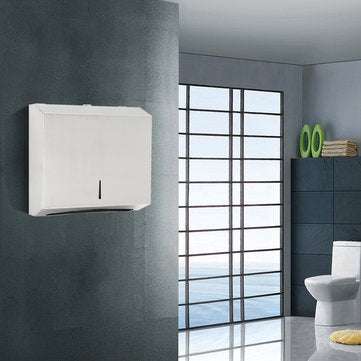 Stainless Steel Compact Hand Towel Paper Shelf Holder Dispenser With Lock Washroom Use
