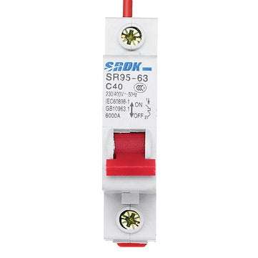 SR95-63 AC220V 40A 1P 400V 50HZ Miniature Circuit Breaker Short Circuit Protector Open Air Switch Fo
