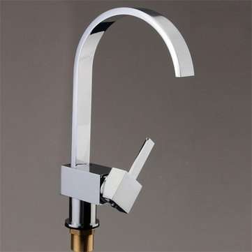 Square Chrome Brass Kitchen Bathroom Hot Cold Water Switch Basin Mixer Tap