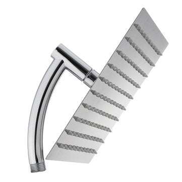 Square 8 Inch Rainfall Shower Head Extension with Shower Arm Hose Kit Overhead