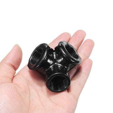 Machifit 3/4 Inch Side Outlet Malleable Iron Elbow 90 Threaded Cross Pipes Fittings Connector
