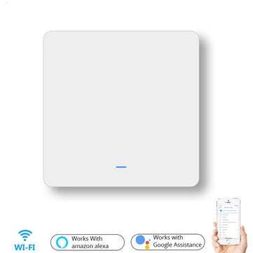 Somgoms SMB-11W Tuya WiFi 1Gang Push Button Wall Light Switch EU AC 100V-240V Smart... (TYPE: 1GANG)