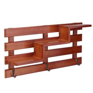 Solid Wood Staircase Hook Wall Shelf Living Room Bedroom Wall Debris Storage And Finishing Rack