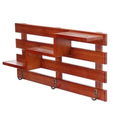 Solid Wood Staircase Hook Wall Shelf Living Room Bedroom Wall Debris Storage And Finishing Rack