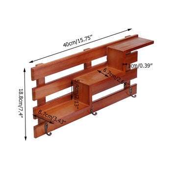 Solid Wood Staircase Hook Wall Shelf Living Room Bedroom Wall Debris Storage And Finishing Rack