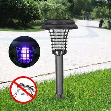Solar Powered LED Light Mosquito Pest Bug Zapper Insect Killer Lawn Lamp Garden