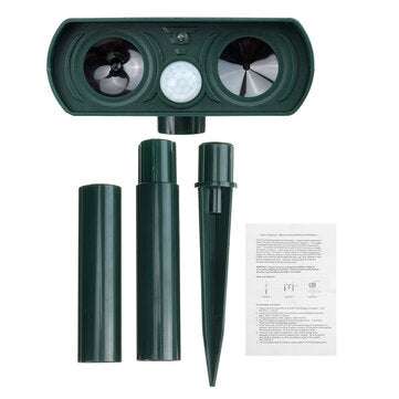 Solar Power Ultrasonic Animal Repeller Garden Pest Cat Deer Raccoon Repellent