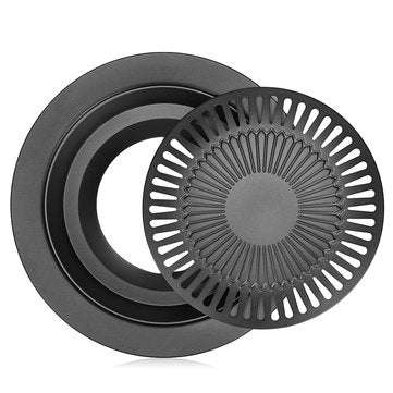 Smokeless Stovetop BBQ Grill Pan Stainless steel Card Type Non-stick Cooking Pan Round Shape Ceramic