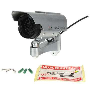 Solar Power Fake CCTV Security Surveillance Outdoor Flash LED Camera