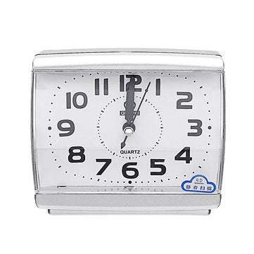 Silent Alarm Clock Quartz Movement Battery Alarm Clock Home Desk Table (COLOR.: WHITE)