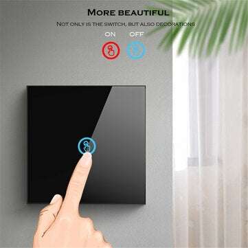 SMATRUL White 2 Gang Touch Wall Switch on /off Light LED Lamp Crystal Glass Screen Panel