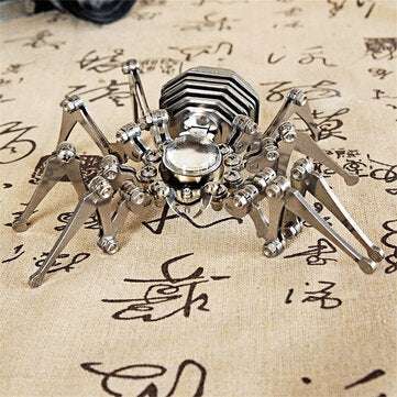 SMG Punk Spider Crystal Watch Creative Handmade Metal Spider With Foldable Feet Crafts Punk Style Cl