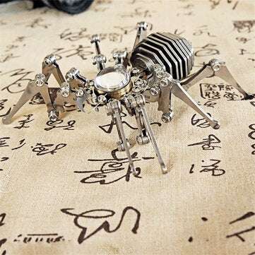 SMG Punk Spider Crystal Watch Creative Handmade Metal Spider With Foldable Feet Crafts Punk Style Cl