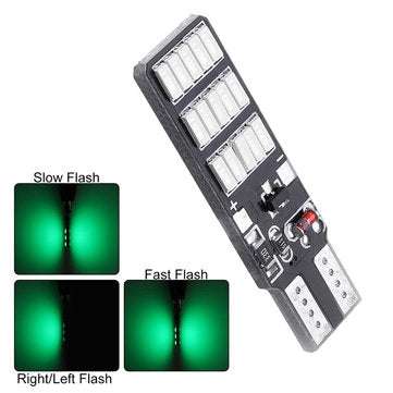 T10 6W Car LED Wedge Side Marker Lights Canbus Error Free Width Flash Bulb 1Pcs (COLOR.: GREEN)