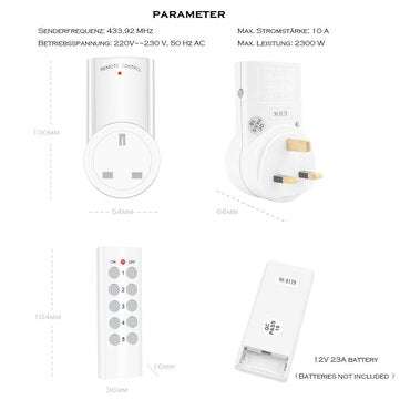 SMATRUL 433mhz Smart RF Socket Wall Programmable Electrical UK Plug Outlet Switch 220v 230v LED Ligh