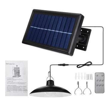 Solar LED Pendant Light Outdoor Flood Hanging Garden Lamp + Remote Waterproof ... (TYPE: SINGLEHEAD)