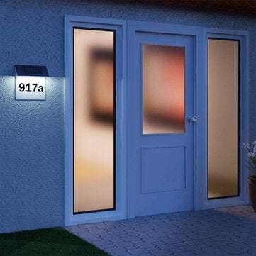 Solar Address Number Signage LED Solar House Number Light with Light Control Induction Home Lighting