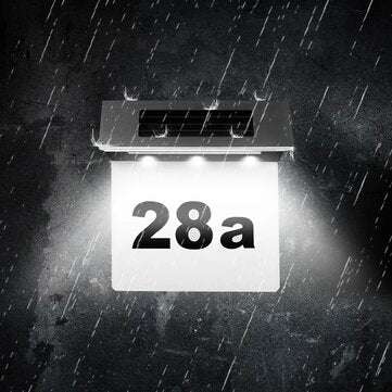 Solar Address Number Signage LED Solar House Number Light with Light Control Induction Home Lighting