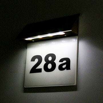 Solar Address Number Signage LED Solar House Number Light with Light Control Induction Home Lighting