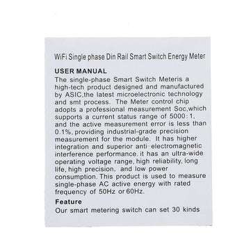 Smart Life Tuya APP Single Phase Din Rail WIFI Smart Energy Meter Power Consumption kWh Meter Wattme
